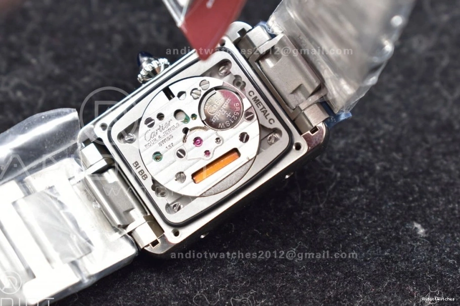 20.3mm ZipUp Ronda K11F On Bezel Bracelet Dial White Diamond Quartz With 1190 SS Tank SS Solo 1001